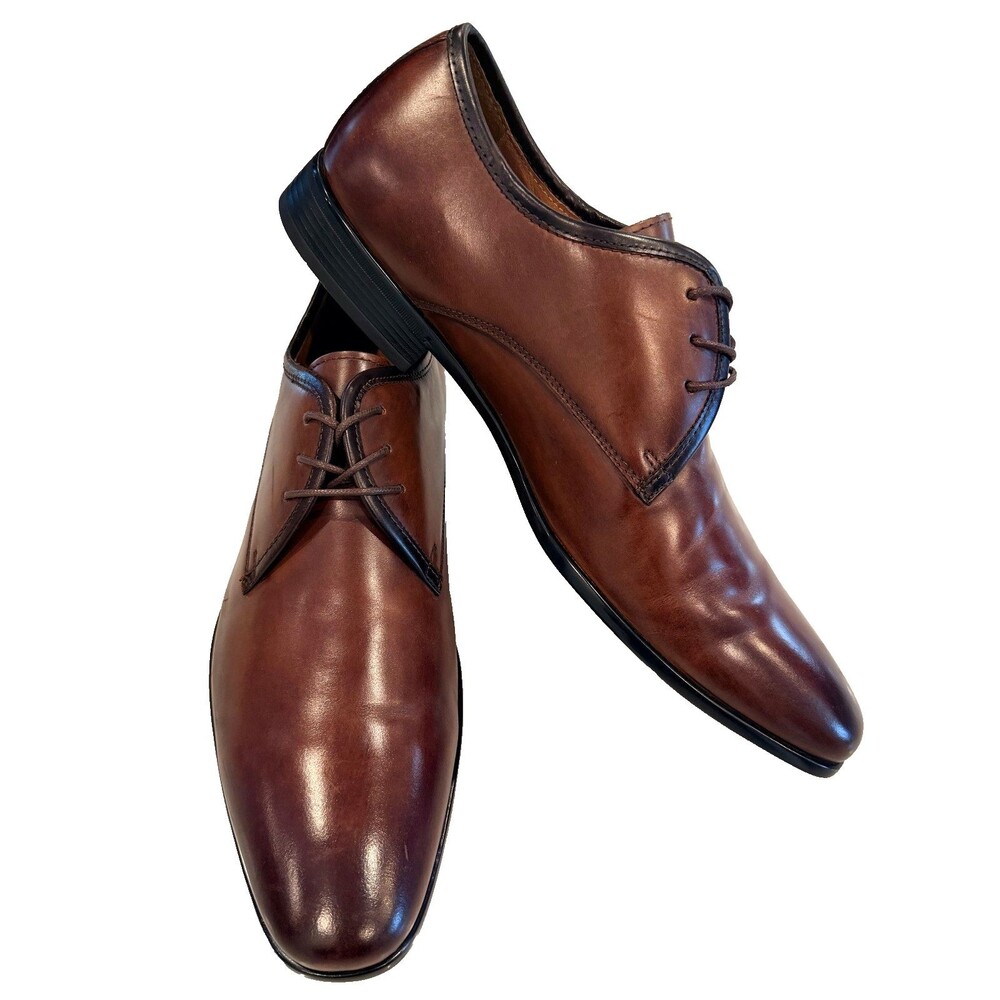 Aldo Men's Burnished Brown Leather Oxford Dress Shoes Men’s - US Size 12